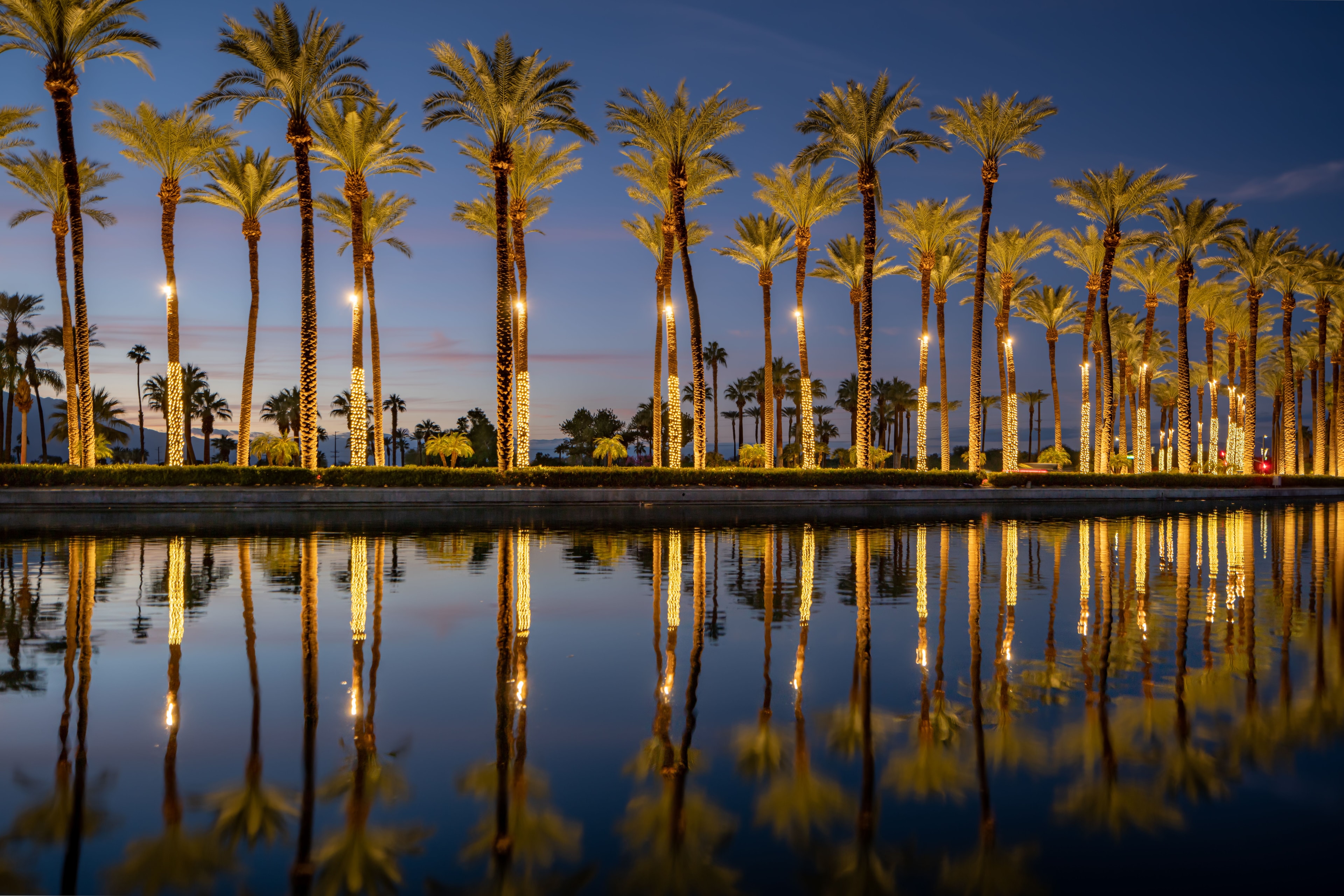 Palm Springs in the evening